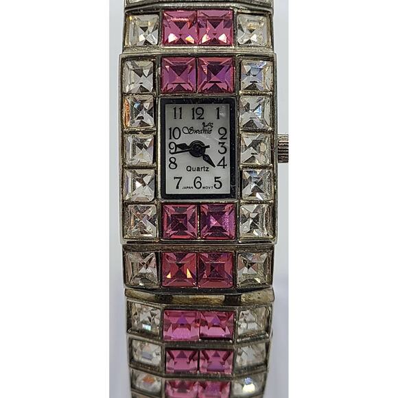 Women's Swanie watch. Pink and silver jeweled bangle style band - Picture 1 of 8